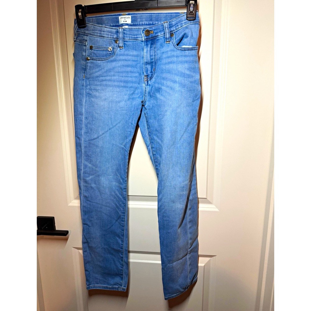Crewcuts Boys Slim Straight Light Wash Blue Denim Jeans Size 12 Pockets